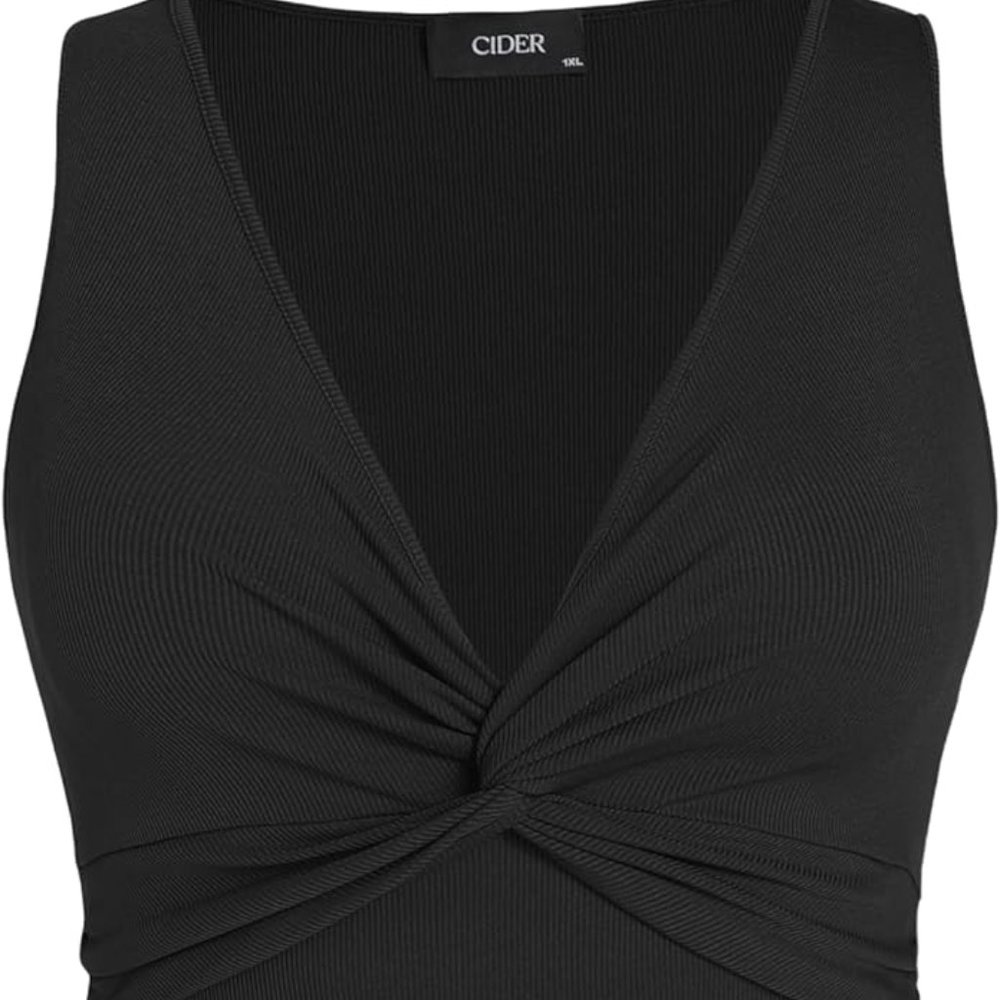 Cider knot-front cropped tank